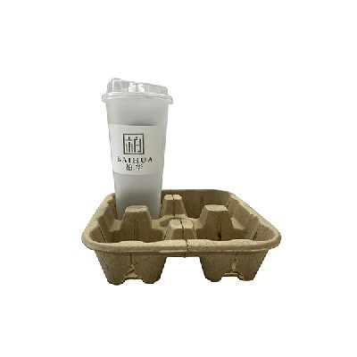 Beverage takeaway paper tray packaging