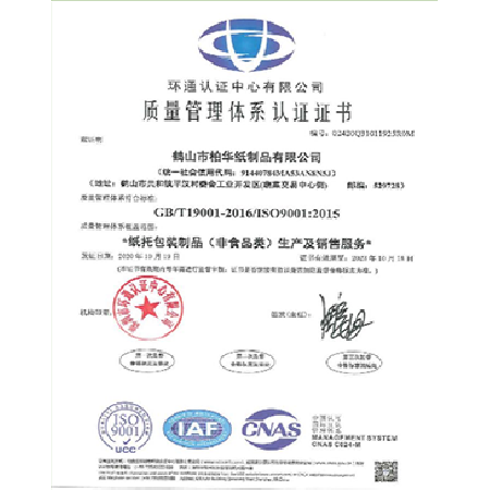 ISO9001 Certificate