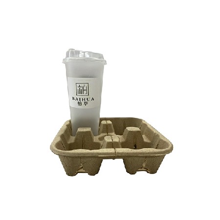 Beverage takeaway paper tray packaging